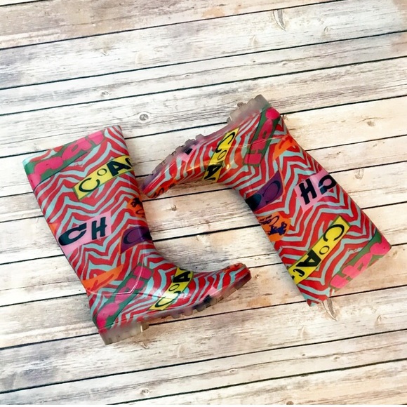 Coach Shoes - Coach Colorful Pixy Rain Boot Size 11